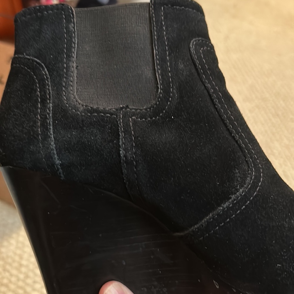Tory Burch Adrienne Suede Wedge Ankle Bootie - Picture 15 of 15